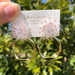 《2way》 【clear】flower beads × ring pierce ／ earring