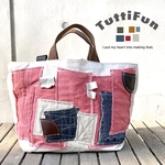 tuttifun＊pinkとdenimの帆布バック