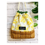 再販✩.*˚春色ミモザ【生成】🌷お弁当袋🌱巾着袋 🌱ランチバッグ  🌱入園準備にも🌸
