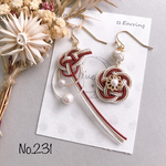 *お花と崩し淡路のアシメピアス*【No.231(再販)】
