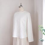 こでまりブラウス　コットンキャンブリック花刺繍＊エンブロイダリー＊オフホワイト　＊暮らしの店sacchi＊