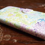 【受注生産】紫陽花とツバメの手帳型【iphone6Plus】ケース