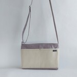 【受注制作】倉敷帆布 ショルダーバッグ(うす紫×アイボリー)