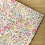 50*50【ブロード】Botanical Warm Flower／オフ白《 生地 ブロード生地 コットン 綿 ボタニカル花柄 フラワー お花 可愛い 白 ホワイト COTTONCANDY 薄手 》