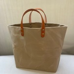 大きめ？be  パラフィン帆布トートバッグ　　本革持ち手