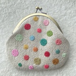 リネンとドット刺繍のカラフルがま口5