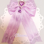 きらきらハート♡レースヘアクリップ (ラベンダー)