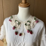 「wnwn 様オーダー」シルクコットンのイチゴの付け襟