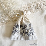 ［送料込］大人可愛いインド刺繍リボンの小さめな春巾着