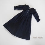 ピンタックビッグカラーワンピース2023S/S(ネイビー)