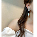 【#172ピアス】ブライダルピアス　おおぶりピアス　ブライダル　ウェディング　ブライダルアクセサリー　ピアス　フラワー　イヤーカフ　イヤリング　パール　結婚式　リゾート　韓国風　前撮り