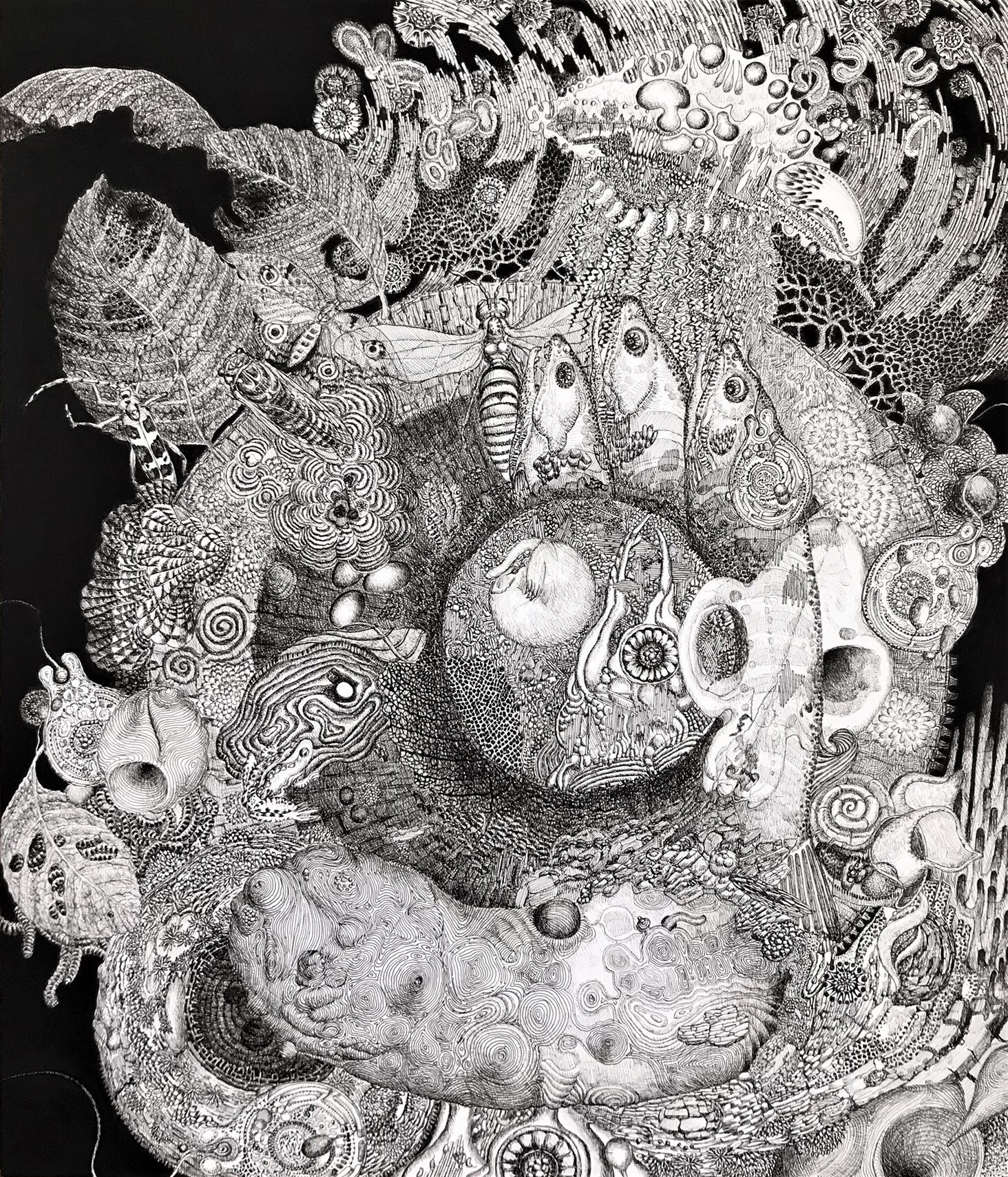ペン画　ボールペン画　\