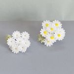 つまみ細工　浴衣髪飾り　雛菊　親子セット　ホワイト