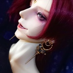 ●イヤリング Raindrops 黒金● 1/3ドール向け ノンホールピアス