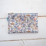 ◆Special Price◆★One side all skeleton pouch　  リバティ　ハラバルー　ホワイト系　19×12cm　
