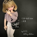  1/6 doll size本革バッグ　翼ハートで鍵♡