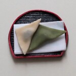 ミニ和菓子セット   生八ツ橋(ニッキ、抹茶)半月盆