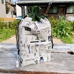 B6巾着袋（文具フレーズ・緑）