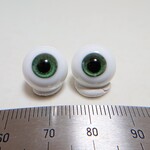 No.77 【12mm】 小さな グラスアイ ドールアイ ハンドメイドドール 材料　約12.1mm/12.3mm（青緑色）