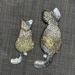 紙粘土 猫のブローチ 2個セット