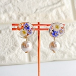 揺れるパールピアス/イヤリング/かすみ草/お出かけ/上品