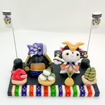 戦国にゃんこ　節句飾り　受注制作 ミニチュア　樹脂粘土　粘土細工　猫　ねこ　端午の節句　こどもの日　季節飾り　こねこねくらぶ