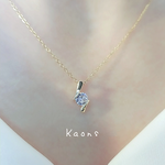 18kgp ジルコニアネックレス　ステンレス チェーンネックレス　オフィス　華奢　可愛い　シンプルネックレス