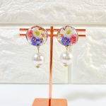 揺れるパールピアス/イヤリング/かすみ草/お出かけ/上品