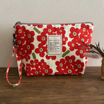 大きめ保冷ポーチ　北欧Ｍｏｄｅｒｎ Ｈｏｒｔｅｎｓｉ　レッド