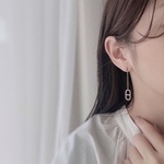 バックルピアスイヤリング | サージカルステンレスポスト | イヤリング変更可能 | 樹脂ノンホールピアス | シルバー