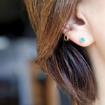 14kgf Green onyx VEZEL グリーンオニキス 引っ掛からないベゼルスタッドピアス