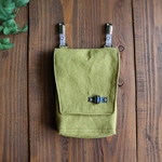 帆布の大人の移動ポケット《canvas pocket 2way》【ヒワグリーン】