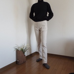 P様ご予約品・2ウェイストレッチ・コットンツイルのスリムストレートパンツ（股下丈無料で調整）