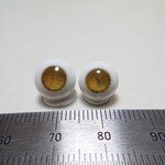 No.78 【10mm】 小さな グラスアイ ドールアイ ハンドメイドドール 材料　約10.1mm/9.7mm（渋茶色）