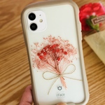 【母の日限定ブーケ】全機種対応　かすみ草　ミニブーケ　インナーシート　クリアケース　iFace 母の日　母の日ギフト　母の日プレゼント　ははのひ　赤　あか
