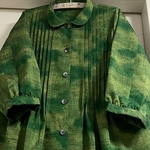 手作り　絹　紬　コートワンピース