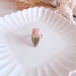 (B級品)春色チューリップリング(くすみピンク)