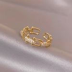 ゴールド　チェーン　指輪　リング　ring フリーサイズ　ピンキーリング