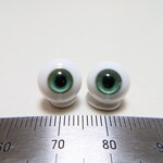 No.90 【10mm】 小さな グラスアイ ドールアイ ハンドメイドドール 材料　約10.2mm/10.0mm（青緑色）