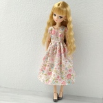 ピンクの花柄ワンピースとベルトの２点set☆リカちゃん・服☆