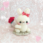 母の日ギフト🎁あみぐるみ✨カーネーションを抱えたウサギちゃん🐰