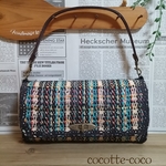 LINTON社製シャネルツィードの長財布（ターコイズブルー）