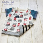 【T様専用】お揃い2点　カラーネップボーダーと　ハンバーガー　カラーネップボーダー　Tシャツ