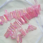 クリスタル（水晶）氷柱（ナゲット）乙女ピンク　AB（オーロラ）約10ｇ
