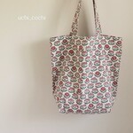 たためる🎶ちょっと大きめ トートバッグ★エコバッグ★サブバッグ★縦長★A4  北欧柄 mimosa garden          