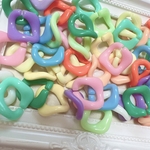 100個 レトロ  プラスチック チェーン パステルカラー