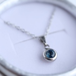 ロンドンブルートパーズのネックレス＊11月誕生石＊天然石＊サージカルステンレス【round】