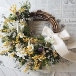 春リース　ミモザのリース　　