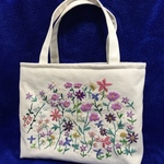 花図鑑刺繍トートバッグ