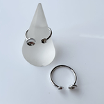 ◎4月新作◎【 1点 silver #57-19】フォークリング土台　アクセサリーパーツ/ 金属パーツ / ハンドメイド / C型リング /ミディリング / 関節リング